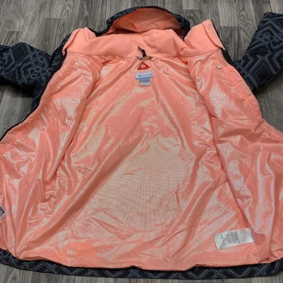 COLUMBIA SPORTSWEAR Full Zip Black/Pink Interchange Hooded Ski Jacket Girl's XL